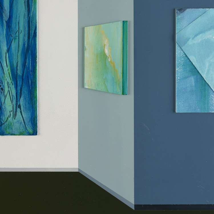 3 Blue Paintings